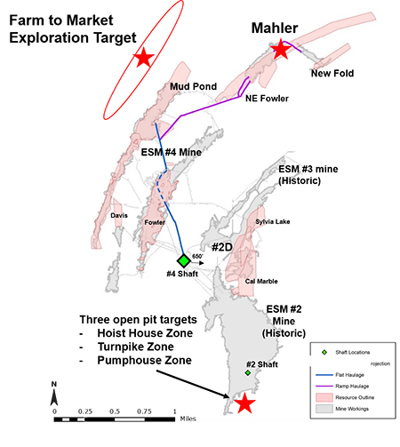 Plan View of ESM Mineralized Zones