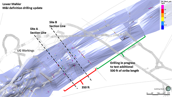 Plan View of Mahler Definition Drill Sites A and B