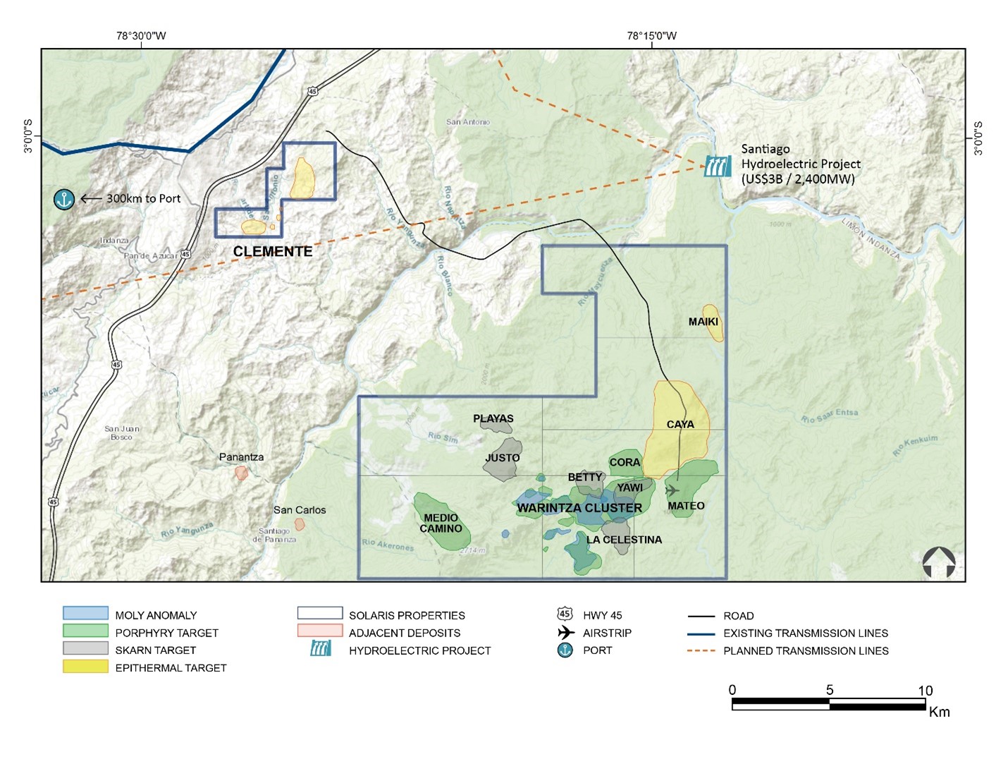 Regional Map of Solaris Land Package in Ecuador