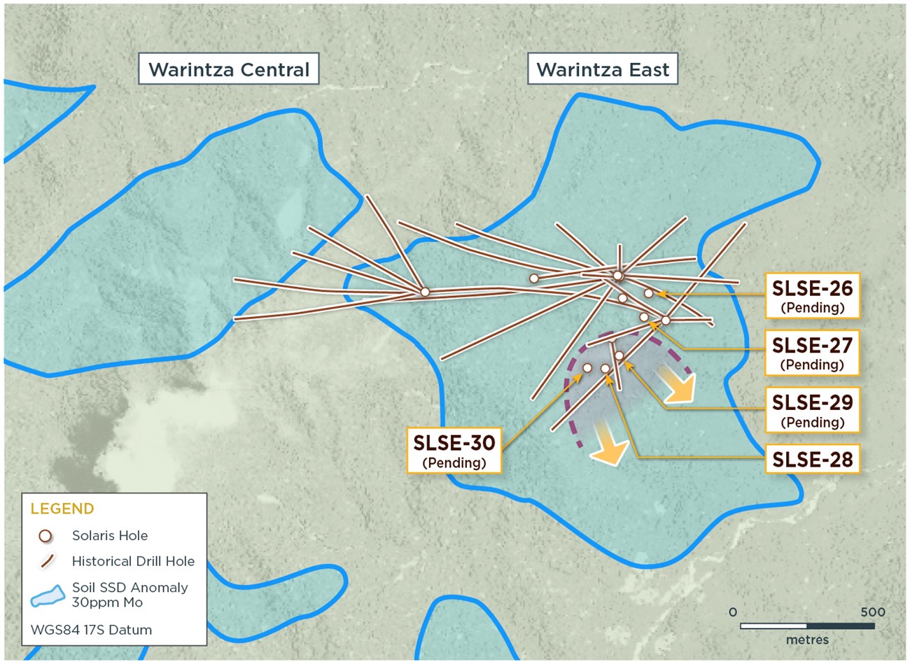 Plan View of Warintza East Drilling Released to Date